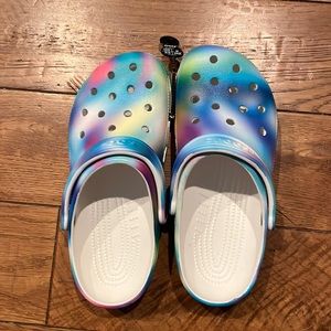 Tie dye crocs